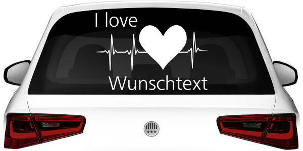 Preview: Autoaufkleber Heck I love