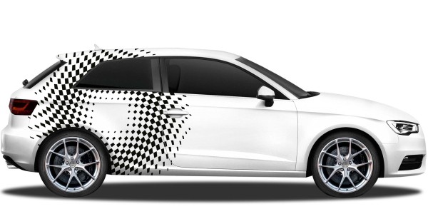 Preview: Autodekor Karomuster Zielflagge | Set für beide Fahrzeugseiten Preview: Autodekor Karomuster Zielflagge | Set für beide Fahrzeugseiten