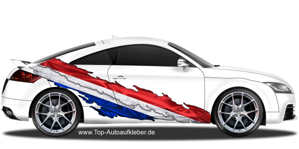 Preview: Autodekor Niederländische Flagge | Set für beide Fahrzeugseiten