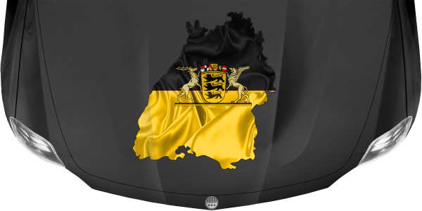 Preview: Autodekor Silhouette von Baden-Württemberg auf dunkler Motorhaube