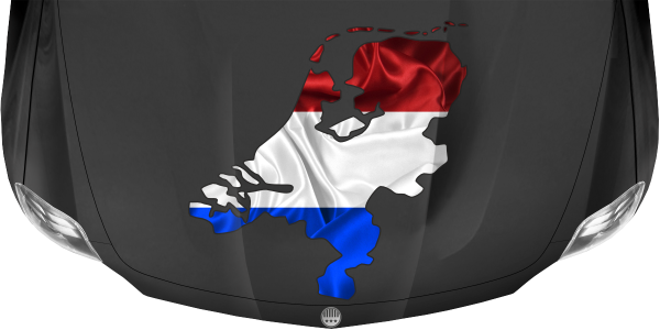 Preview: Autodekor Silhouette der Niederlande auf dunkler Motorhaube
