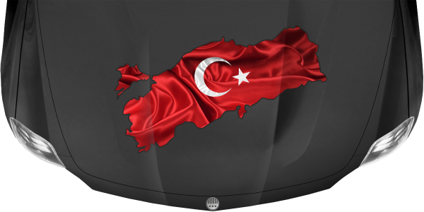Preview: Autodekor Silhouette von der Türkei auf dunkler Motorhaube