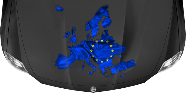 Preview: Autodekor Silhouette von Europa auf dunkler Motorhaube