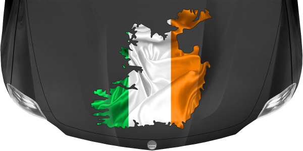 Autodekor Silhouette von Irland auf dunkler Motorhaube