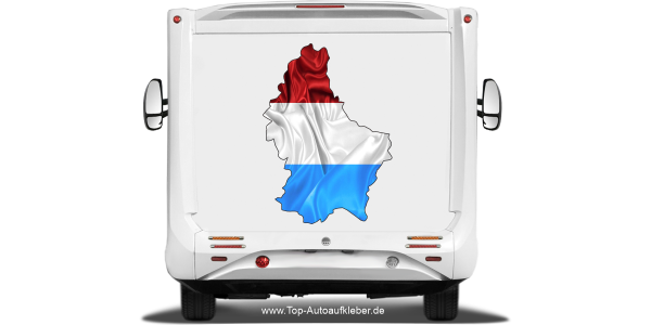 Autodekor Silhouette von Luxemburg auf Heck von Reisemobil