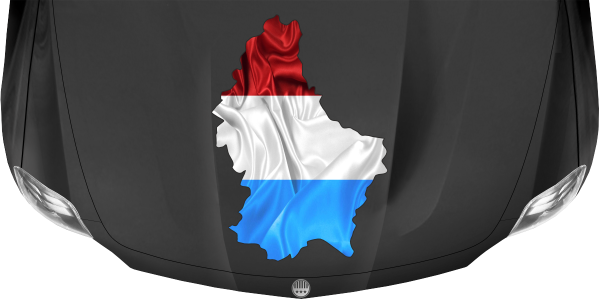 Preview: Autodekor Silhouette von Luxemburg auf dunkler Motorhaube