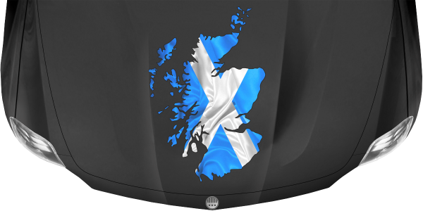 Preview: Autodekor Silhouette von Schottland auf dunkler Motorhaube