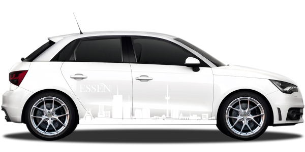 Preview: Autoaufkleber Skyline Essen | Set für beide Fahrzeugseiten