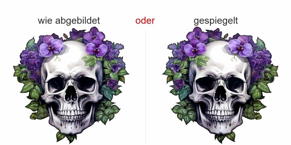 Preview: Autodekor Totenkopf mit Blüten Preview: Autodekor Totenkopf mit Blüten