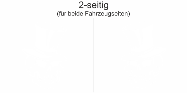 Preview: Autodekor Totenkopf mit Hut | Set für beide Fahrzeugseiten