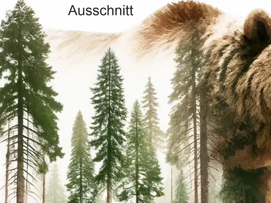 Autodekor Walddesign Grizzly Bär - Ansicht Ausschnitt