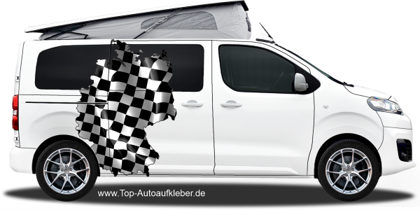 Preview: Autodekor Zielflagge Karte von Deutschland | Set für beide Fahrzeugseiten Preview: Autodekor Zielflagge Karte von Deutschland | Set für beide Fahrzeugseiten