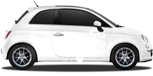 Preview: Autoaufkleber Blumenschmuck | Set für beide Fahrzeugseiten