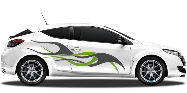 Preview: Autofolie Flammendekor | Set für beide Fahrzeugseiten