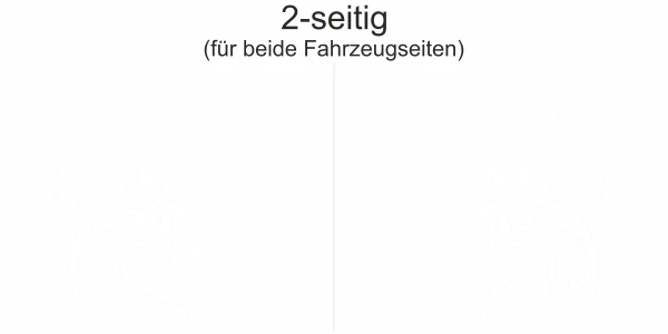 Autoaufkleber Stilvolles Ornament - Ansicht zweiseitig für beide Fahrzeugseiten und Farbauswahl