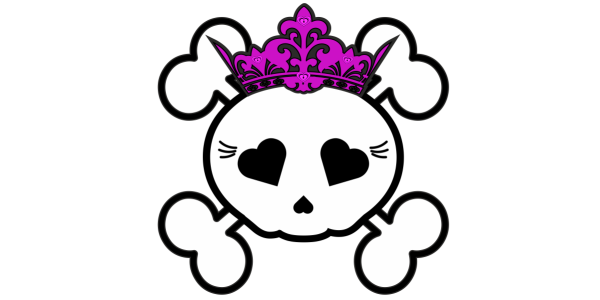 Preview: Autofolie Totenschädel Prinzessin | Set für beide Fahrzeugseiten