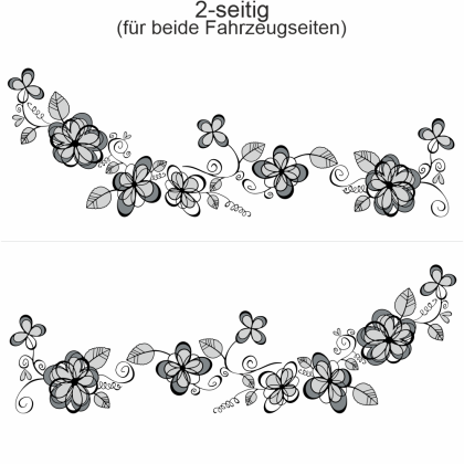 Preview: Autoaufkleber Blumentraum | Set für beide Fahrzeugseiten