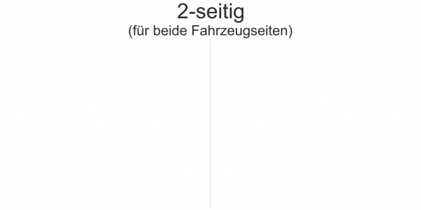 Preview: Autoaufkleber Einhorn | Set für beide Fahrzeugseiten