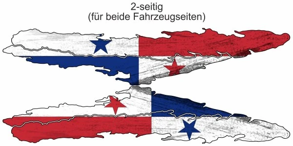 Autoaufkleber Flagge von Panama | Set für beide Fahrzeugseiten