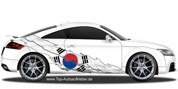 Autosticker Flagge von Südkorea | Set für beide Fahrzeugseiten