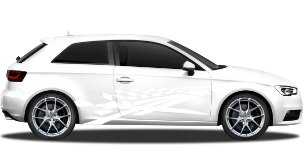 Preview: Autoaufkleber Flaggen Dekor | Set für beide Fahrzeugseiten