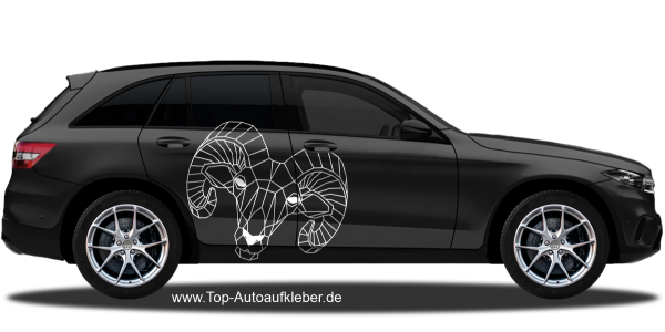 Preview: Autoaufkleber Geometrischer Widder | Set für beide Fahrzeugseiten Preview: Autoaufkleber Geometrischer Widder | Set für beide Fahrzeugseiten