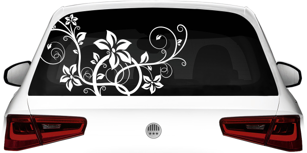 Autoaufkleber Heck Stilvolles Ornament auf Heck von PKW - Ansicht Farbauswahl