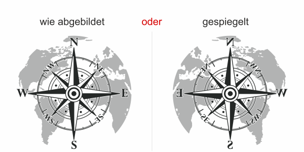 Preview: Heckscheibenaufkleber Weltkarte mit Windrose