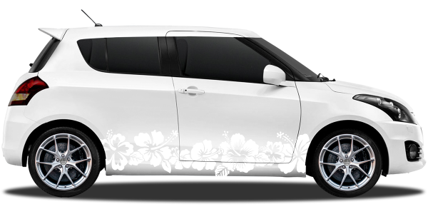 Preview: Autoaufkleber Hibiskus Blumen | Set für beide Fahrzeugseiten Preview: Autoaufkleber Hibiskus Blumen | Set für beide Fahrzeugseiten