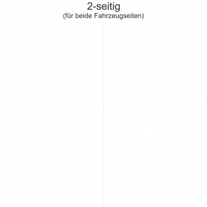 Preview: Autoaufkleber mit Palmwedel - Ansicht zweiseitig für beide Fahrzeugseiten und Farbauswahl