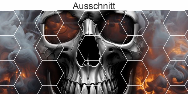 Preview: Autosticker Totenkopf in Flammen - Ansicht Ausschnitt