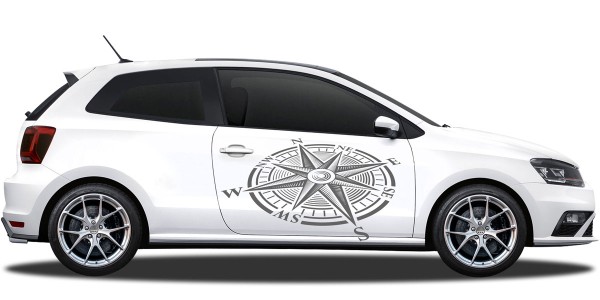 Preview: Autosticker Windrose | Set für beide Fahrzeugseiten