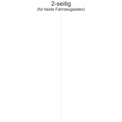 Preview: Autoaufkleber Set mit Blätterzweig - Ansicht zweiseitig für beide Fahrzeugseiten und Farbauswahl