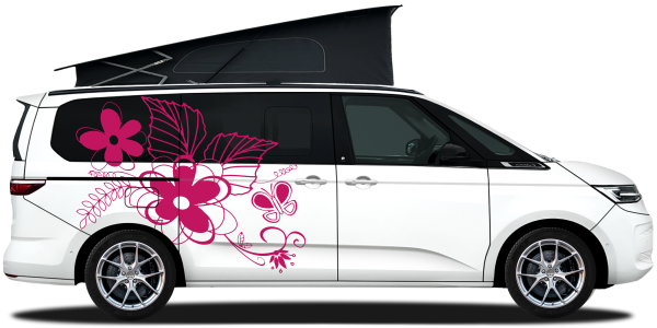 Autotattoo aus matter oder leicht glänzender Folie Blumen Ornament