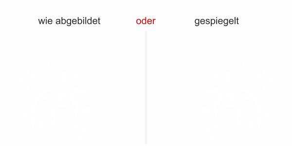 Autoaufkleber Heck Stilvolles Ornament - Ansicht Ausrichtung und Farbauswahl
