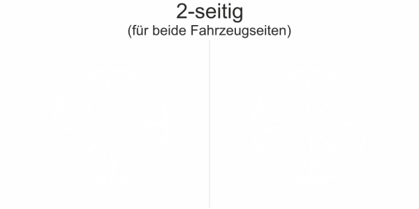 Preview: Autoaufkleber Kompass | Set für beide Fahrzeugseiten