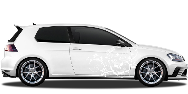 Preview: Autoaufkleber Poker Face | Set für beide Fahrzeugseiten
