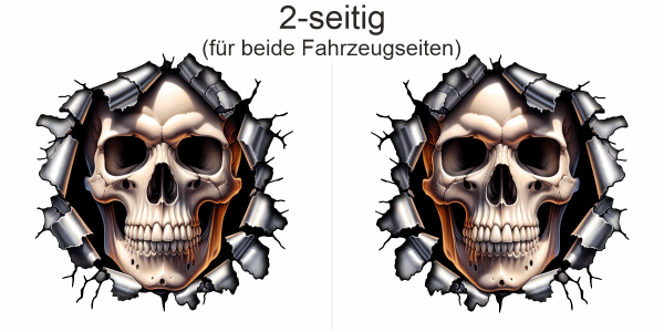Preview: Autotattoo Riss im Blech mit Schädel | Set für beide Fahrzeugseiten Preview: Autotattoo Riss im Blech mit Schädel | Set für beide Fahrzeugseiten