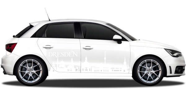Preview: Autoaufkleber Skyline Dresden | Set für beide Fahrzeugseiten Preview: Autoaufkleber Skyline Dresden | Set für beide Fahrzeugseiten
