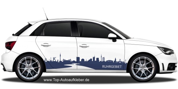 Autotattoo Skyline Ruhrgebiet | Set für beide Fahrzeugseiten
