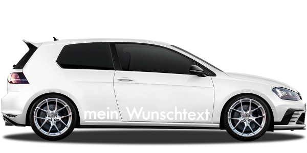 Preview: Autosticker Wunschtext Nr. 18 | Set für beide Fahrzeugseiten