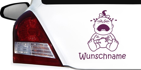 Lustiger Babyaufkleber mit schreiendem Mädchen
