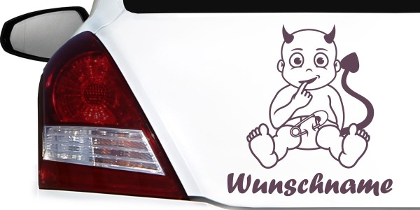 Babyaufkleber mit kleinem Teufel