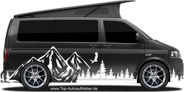 Preview: Bergskyline und Waldpanorama für Camper | Set für beide Fahrzeugseiten Preview: Bergskyline und Waldpanorama für Camper | Set für beide Fahrzeugseiten