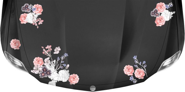 Preview: Autoaufkleber Blüten Set | Frei platzierbares Blumen Set