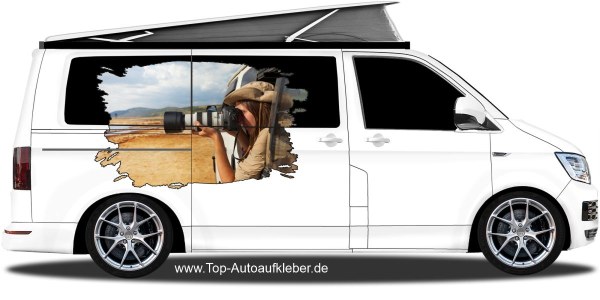 Aufkleber Eigenes Foto Fleck auf Fahrzeugseite von Camper