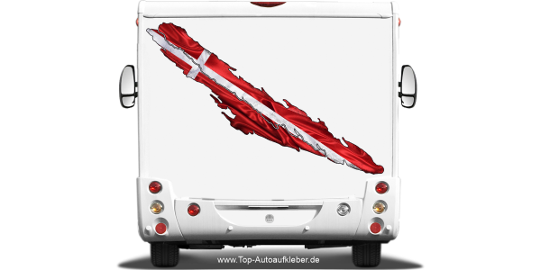 Preview: Camper Aufkleber Fahne Dänemark