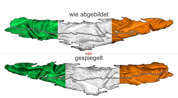 Irland Fahne Wohnmobil Aufkleber - Ansicht Ausrichtung