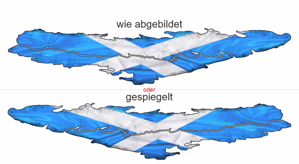 Preview: Schottland Fahne Wohnmobil Aufkleber - Ansicht Ausrichtung