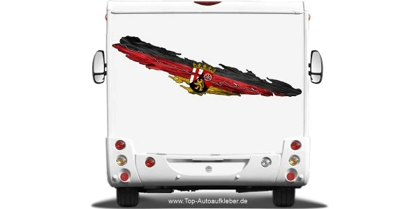 Die Flagge von Rheinland-Pfalz als Autodekor